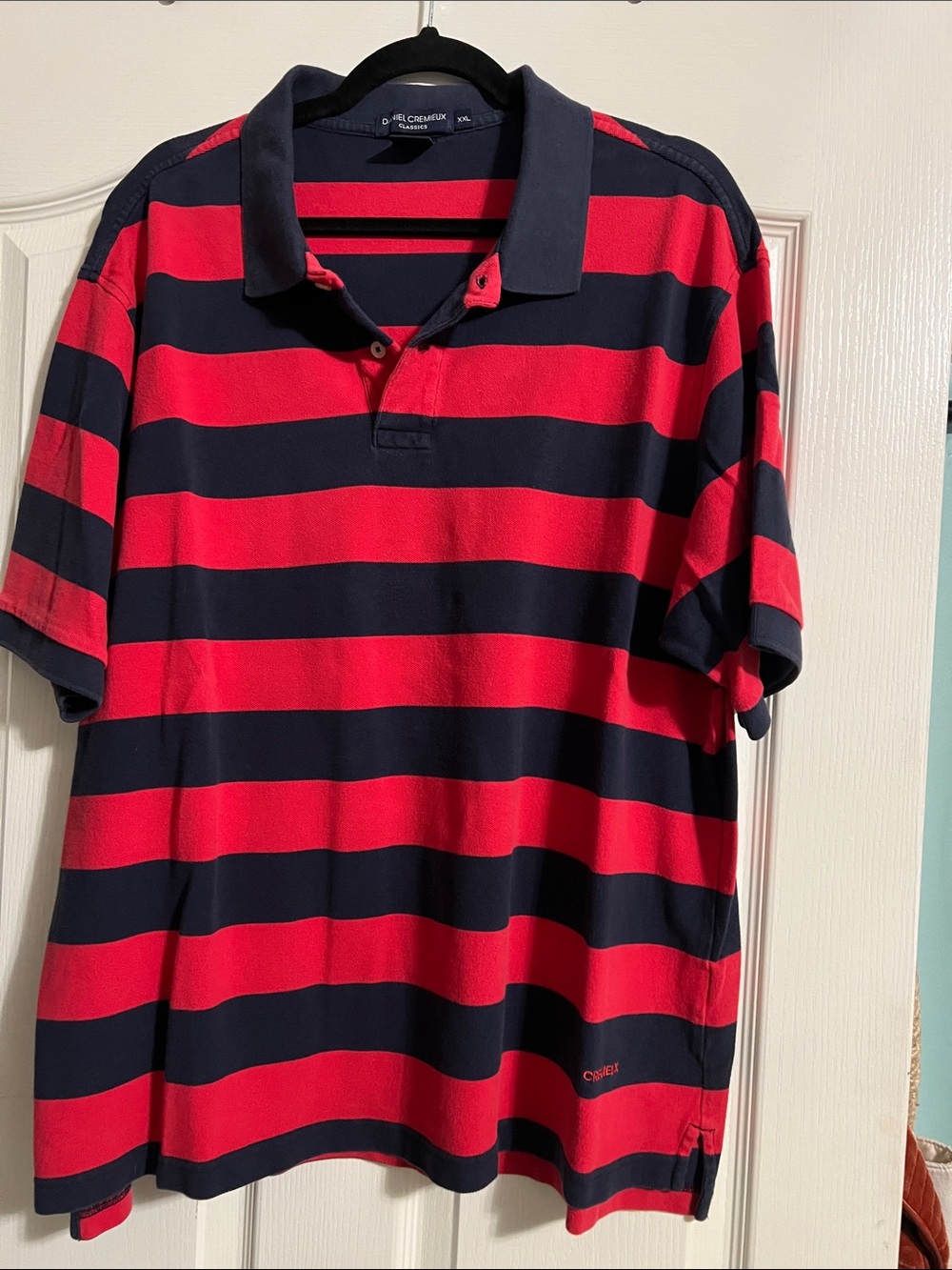 Daniel Cremieux Red and Navy Striped Polo Shirt